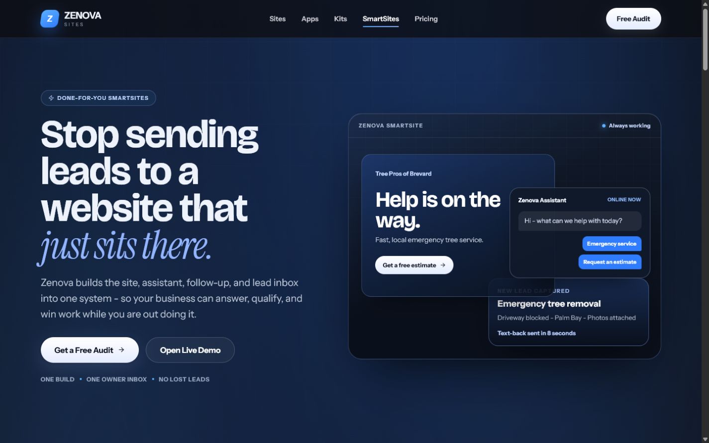 Zenova SmartSites website system